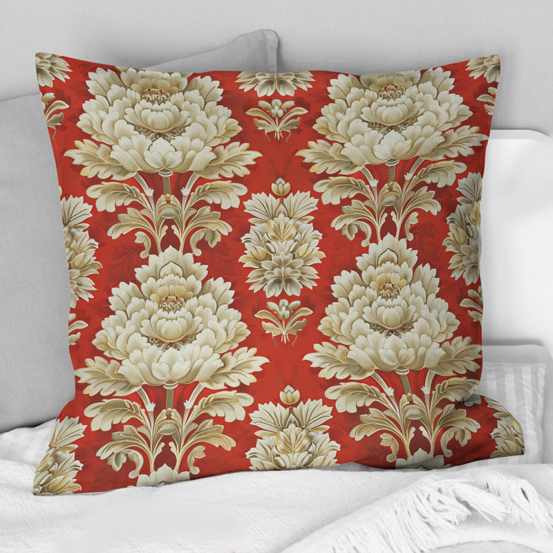 Coussin décoratif Red Gold, H 16 po x l 16 po