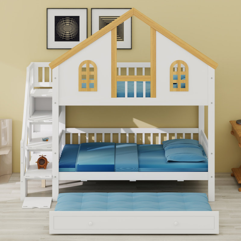 Bunk Bed Featuring Window , and Hidden Trundle