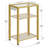 22.8" Glass End Table with Charging Station