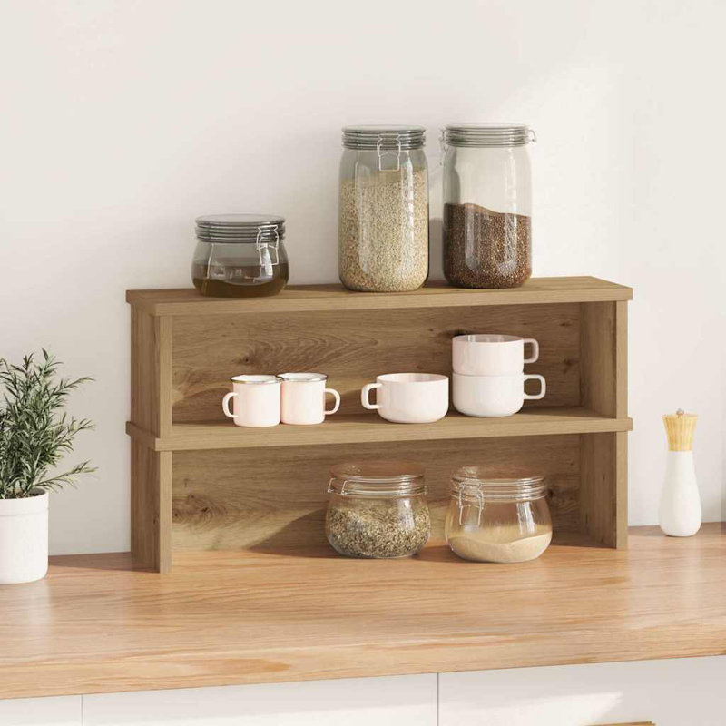 Kitchen Racks Stackable 2 Pcs 15x16 Cm, 16cm H x 60cm W x 15cm D, Artisan Oak