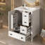 Meuble-lavabo vert clair 24 po avec lavabo intégré en céramique, tablette à double couche et tiroirs à fermeture en douceur-915830445