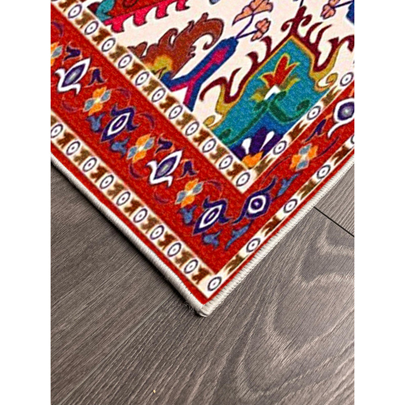 Tapis en coton Taniya, Carré 2 pi 7 po