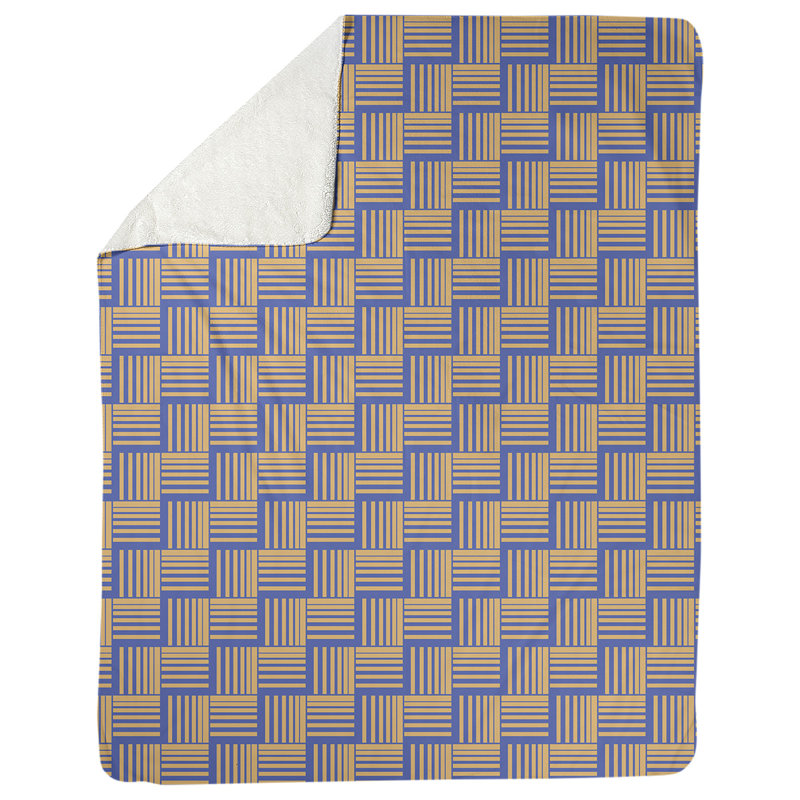 Couverture polaire à rayures classic basketweave, l 50 po x L 60 po, Bleu / orange