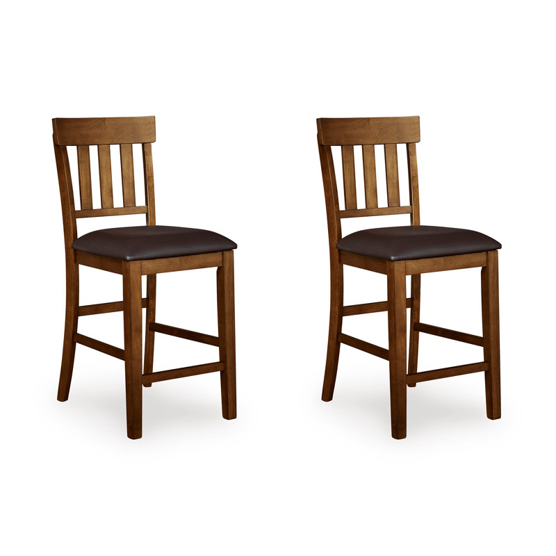 Bartons Bluff Upholstered Faux Leather Counter Stool, Brown