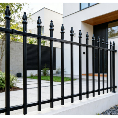 Clôture de jardin décorative en métal de 22 po de largeur x 18 po de hauteur (5 panneaux, longueur totale de 9,17 pieds)