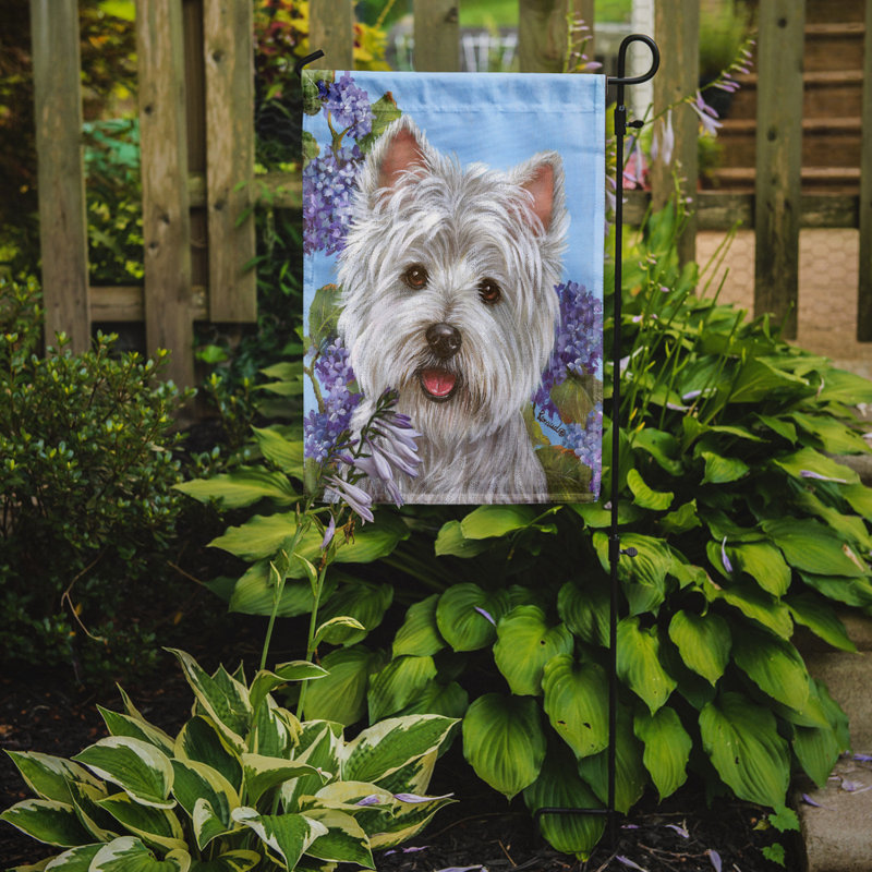 Drapeau de jardin en polyester à 2 côtés Graziello Bichon Frise Do It Better 1 x 0,11 pi, Westie hortensia