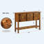 Console 48 po en bois massif avec 2 tiroirs, armoires et tablette inférieure - Buffet de salle à manger de style rétro-130133143-132994723