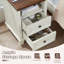 Table d'appoint Farmhouse avec station de charge, tables de chevet antiques avec tiroirs, table de chevet avec tablette ouverte pour la chambre à coucher (blanc)-705870071-704897363