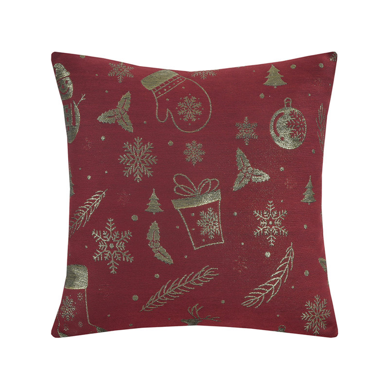 Seasonal Xmas Christmas Holiday Glamours Pattern Reversible Throw Pillow, No Fill