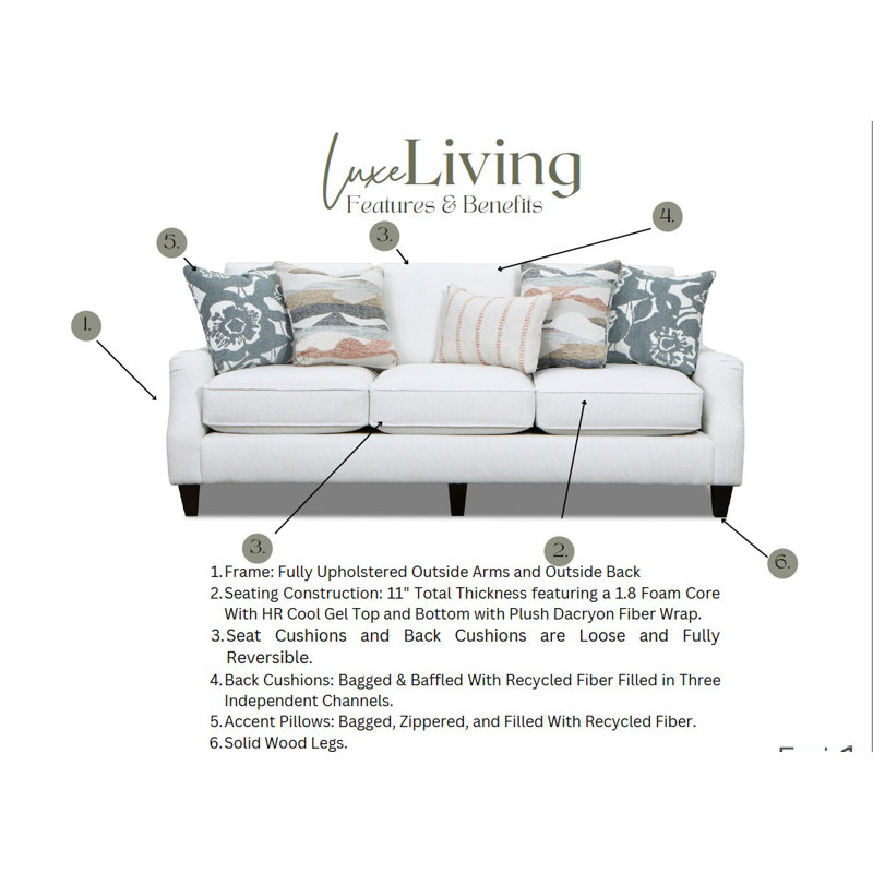 Liseth 87'' Upholstered Sofa