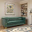 Canapé Chesterfield 3 places moderne en velours de 210 cm (82,67 pouces) pour salon, avec 2 coussins-1861183102