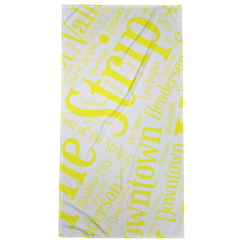 Bath Towel, Yellow, Poly/Cotton, Las Vegas