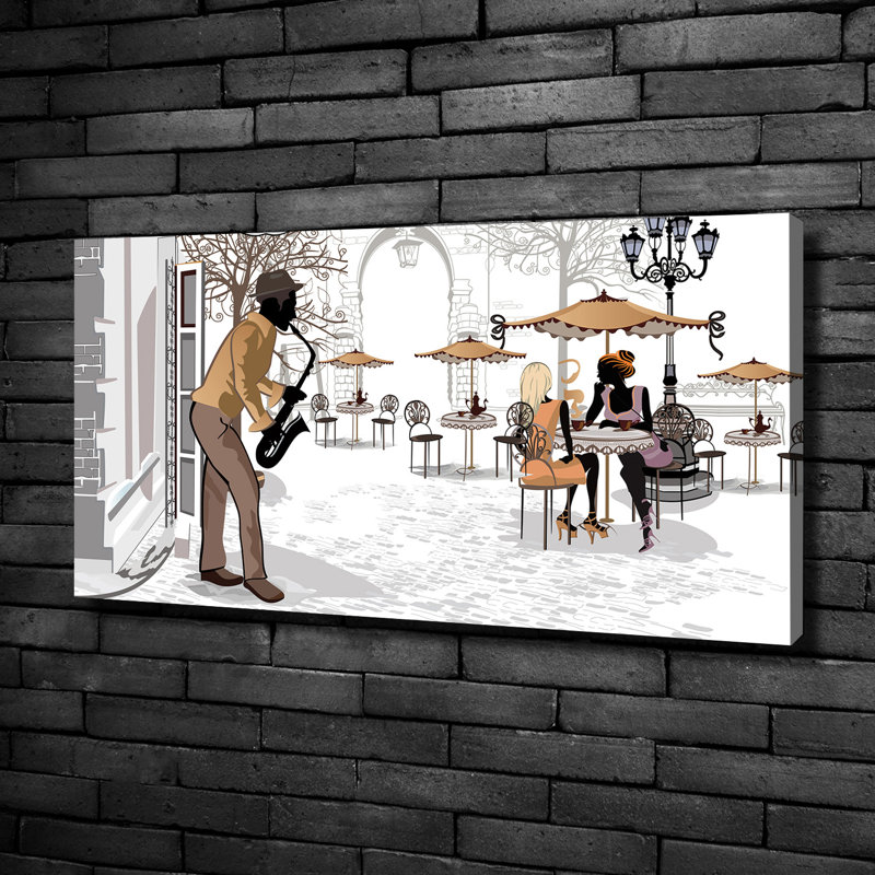 Street Musician - Wrapped Canvas Print