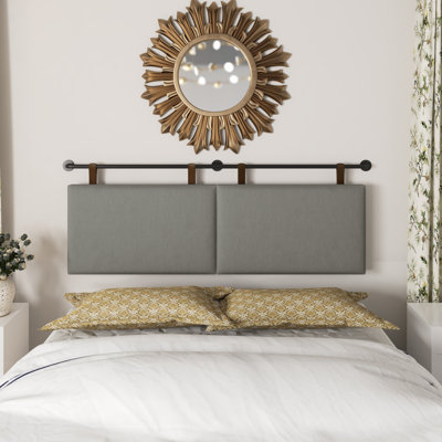 Upholstered King 100% Linen Panel Headboard