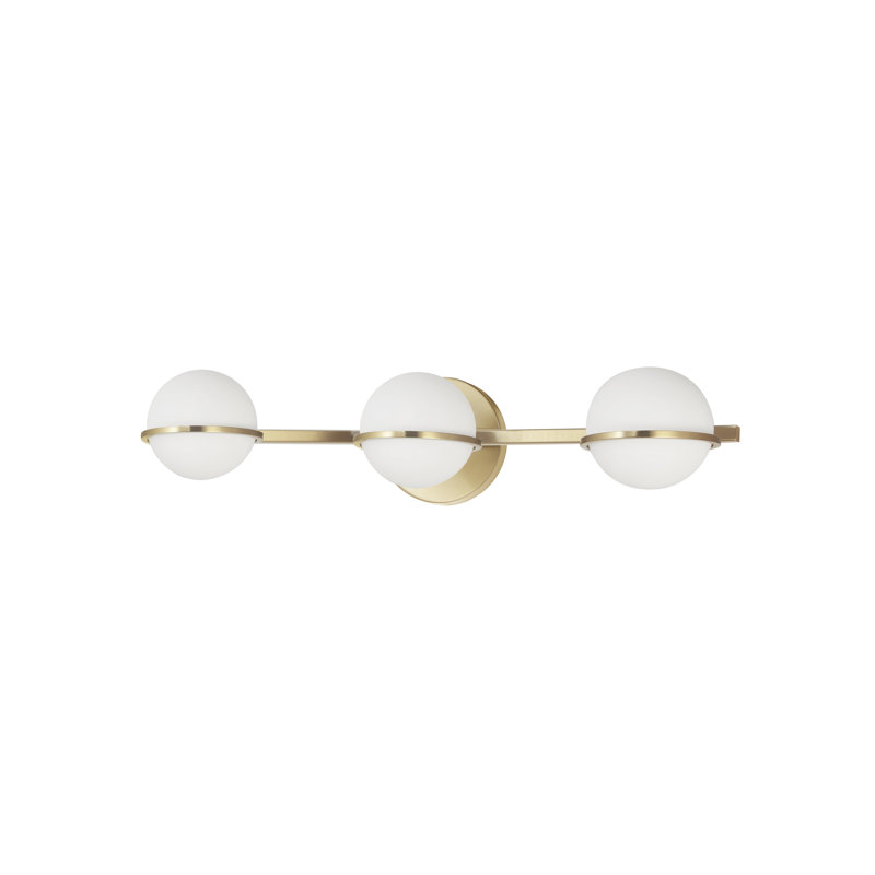 Sofia 3 Light Dimmable Bath Bar, Aged Brass