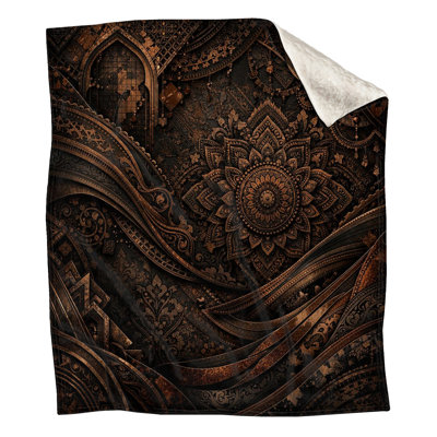Intricate Bronze Mandala Blankets