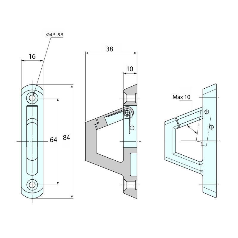 Utility Stainless Steel Latch Wall Hook