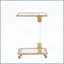 Table basse moderne en forme de C en verre trempé pour la maison Bureau, facile à nettoyer grâce aux roulettes verrouillables-1630874130