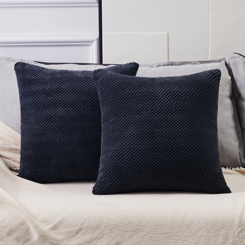 Deconovo Reversible Pillow Cover, 20" H x 20" W, Navy Blue