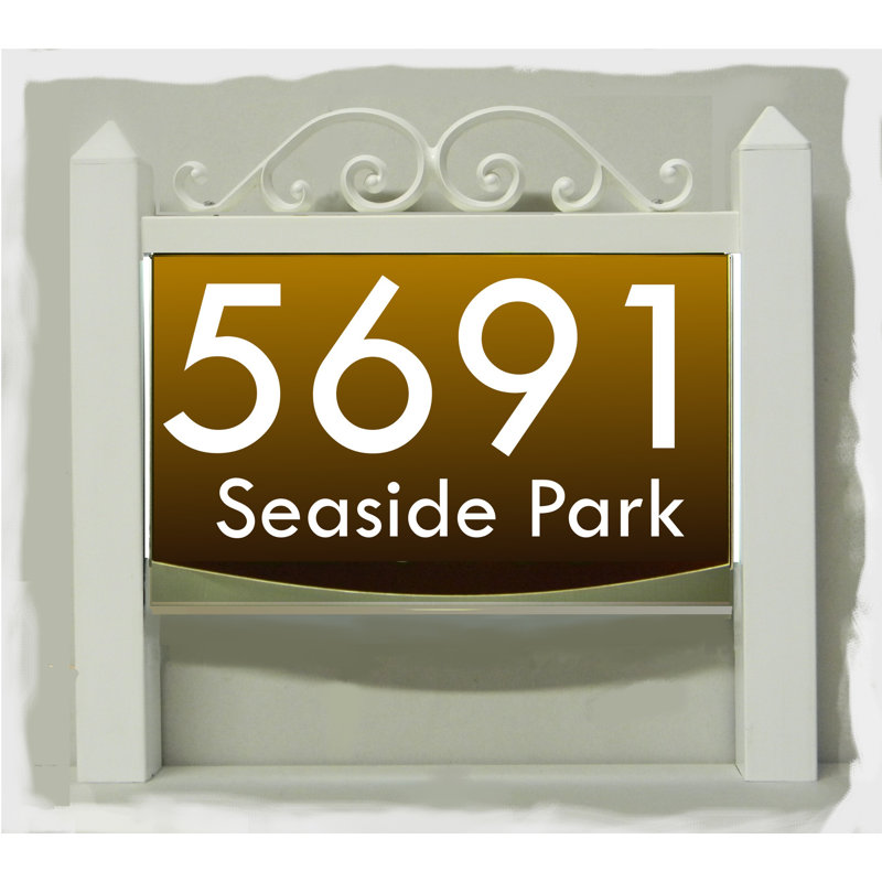 Plaque d'adresse traditionnelle à DEL avec panneau solaire, Chocolat, Oui