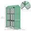 Mini serre avec 3 tablettes, porte à enroulement, vert