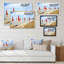 «Watercolor Beach Umbrellas», reproduction sur toile flottante-983044950-983044958
