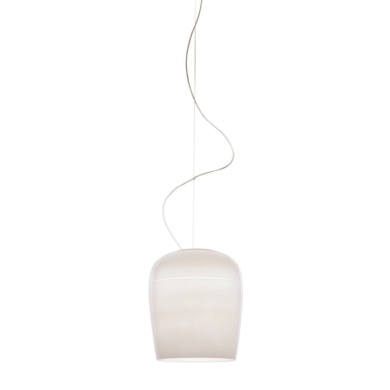Tiara 1 - Light Matt White LED Single Pendant, Glossy White, 200cm H x 36cm W x 36cm D, No