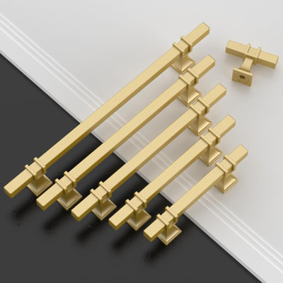 10 Pack Brushed Satin Nickel And Gold Cabinet Pulls - 7.5 Inch (192Mm) Hole Center Drawer Handles For Kitchen Cabinets, Bathroom, Dresser - Durable And Stylish Hardware