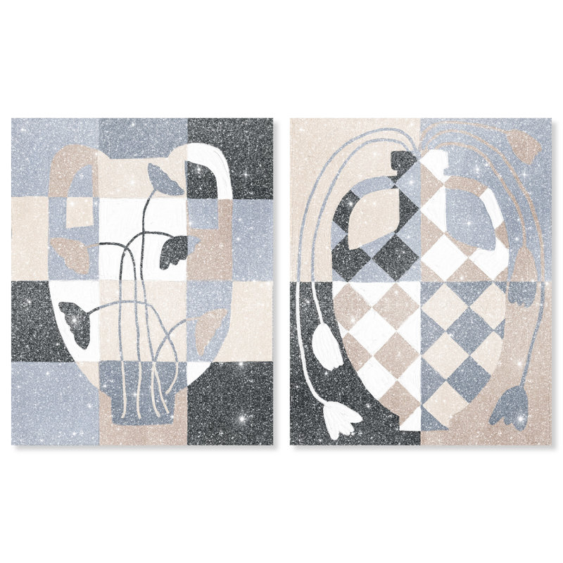 Checkered Boheme Set Set by Oliver Gal, 72"H x 60"W, Gallery Wrapped