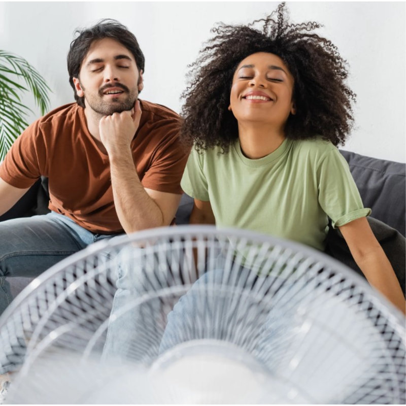 White Adjustable Height Oscillating Floor Fan with Three Speeds