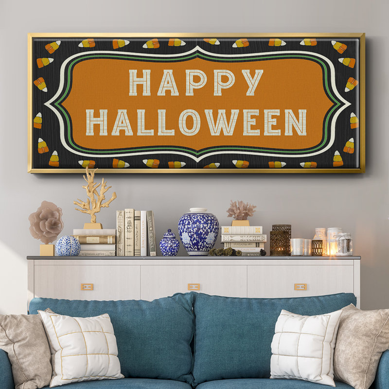 Happy Hallowween - toile encadrée, H 20 po x l 50 po