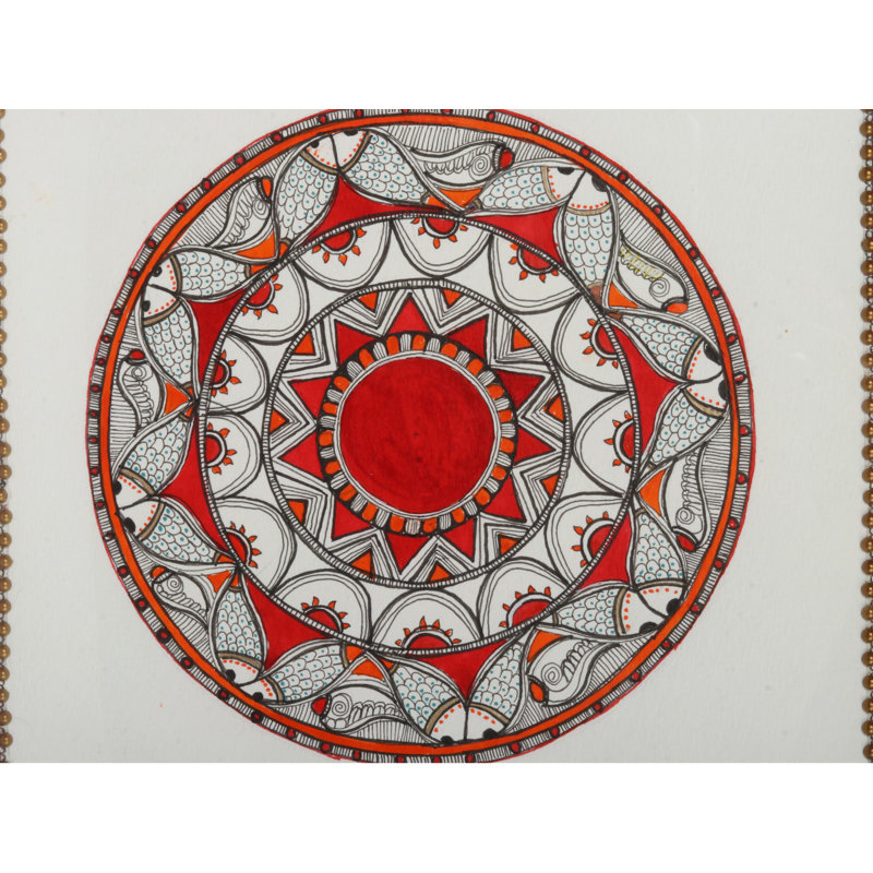 Mandala poisson | Peinture encadrée | Papier 300 g / m² | Par Ritu