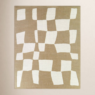 Craton Tan White Abstract Jute Rug