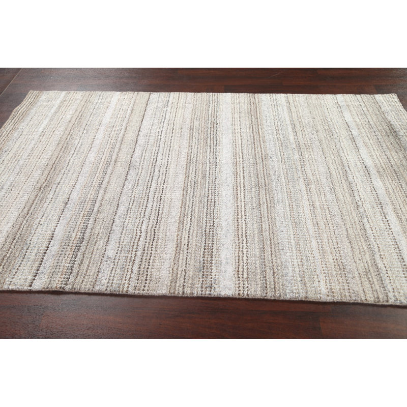 Tapis contemporain en laine noué à la main 5 x 8