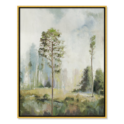 Tall Green Trees I by Teton Pearce - Floater Frame Print on Canvas