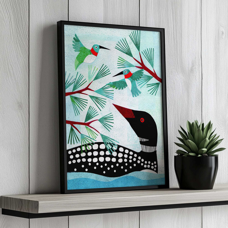 Reproduction d'art sur toile «Wilderness Collage» par Kim Conway, Open Corner Framed Print without Mat Paper, Gold