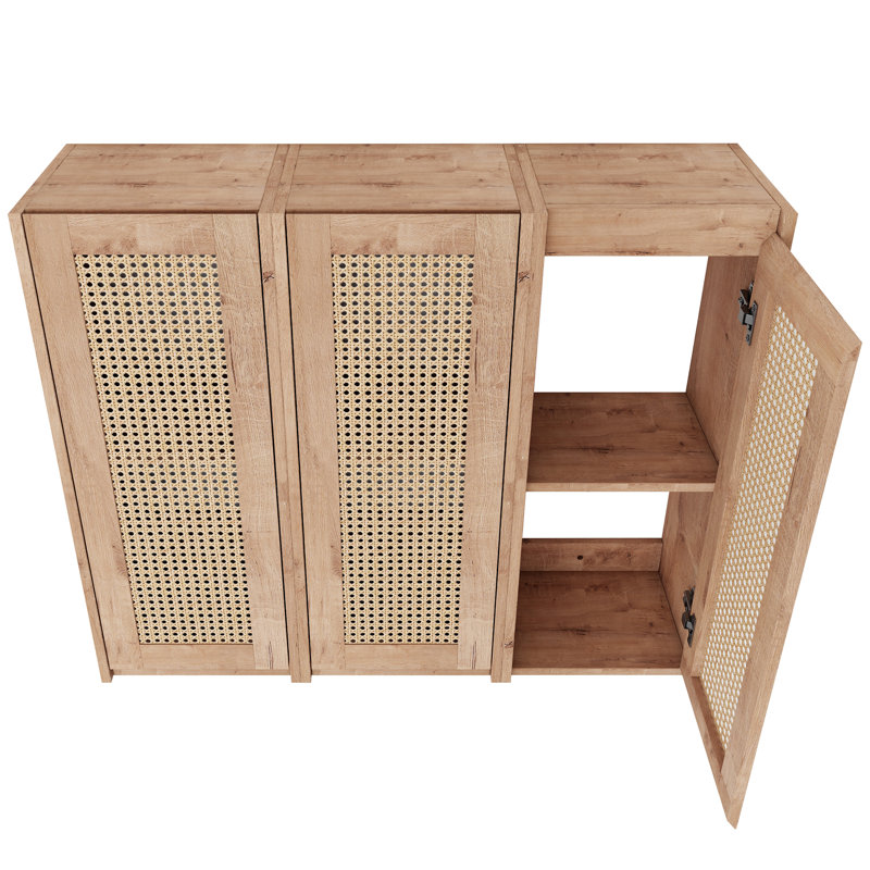10.07 In. Wide Bathroom Side Cabinet, Feature Spacious Soft Close Doors, Imitative Oak Color