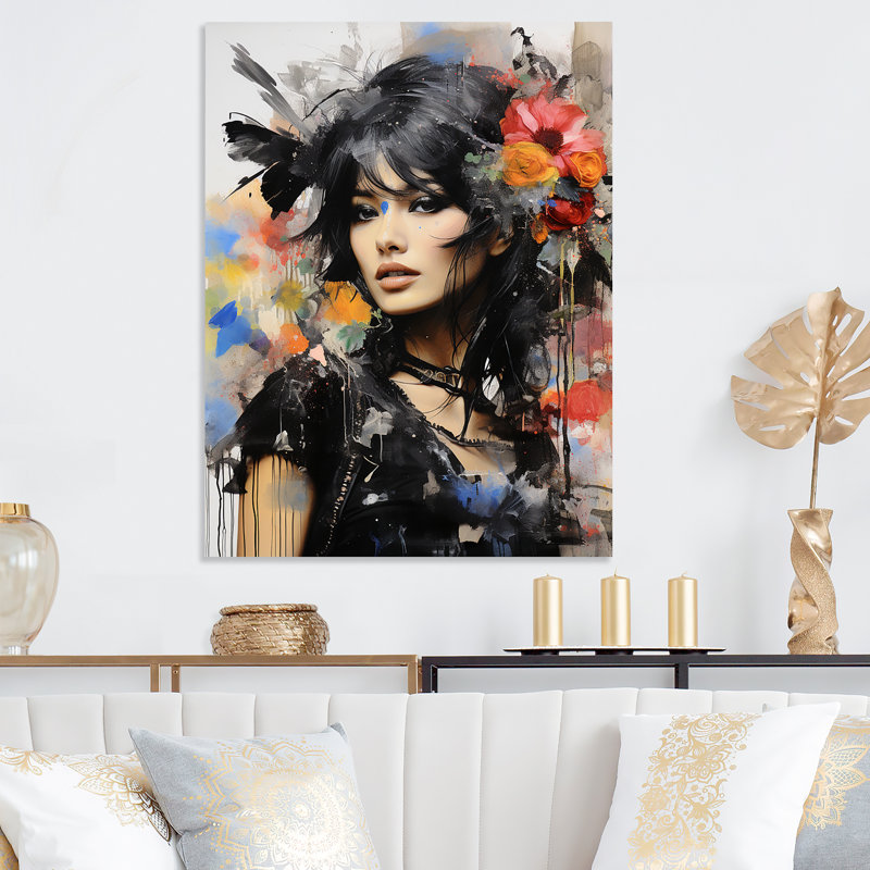 Portrait de femme couture punk Couture, H 32 po x l 24 po x P 1 po