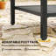 Table basse d'extérieur avec tablette de rangement, pieds réglables, noir