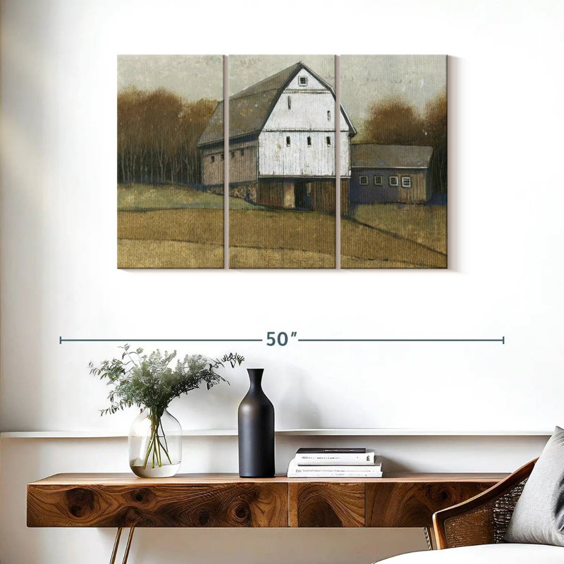 Lilie White Barn View I, 24" H x 38" W