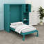 Lit escamotable Murphy avec bureau extensible, lit simple, cadre de lit mural pliable peu encombrant avec bibliothèque, armoire supérieure et rangement latéral-723729655