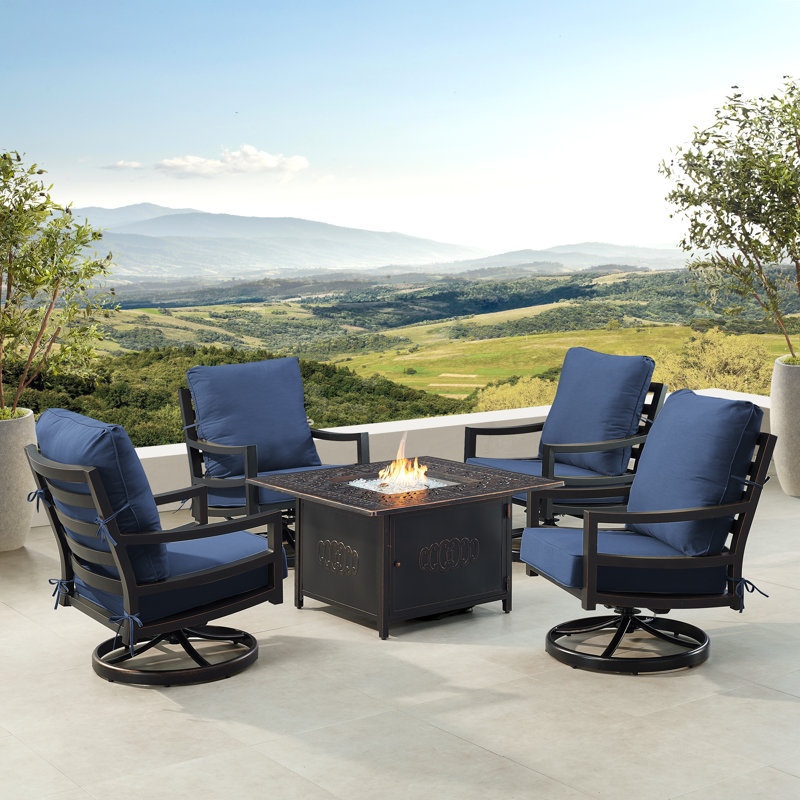 Desaray Outdoor 6 - Piece Conversation Set, Blue