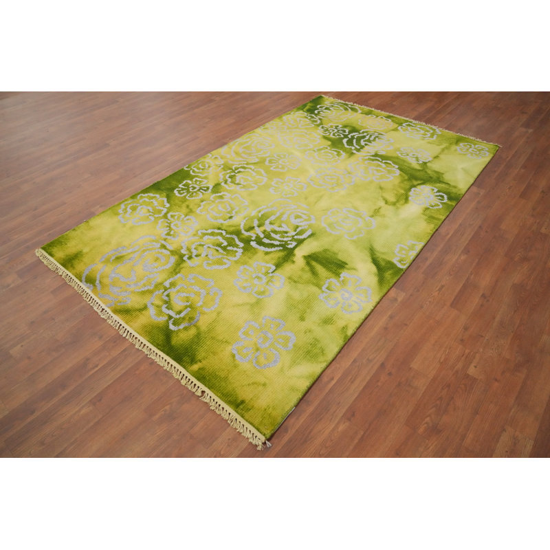 Tapis abstrait moderne fait à la main 5 x 8 po