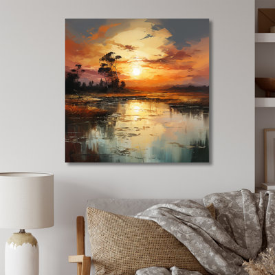 Par le lac Sunrise Reflections 3 - lac, art mural