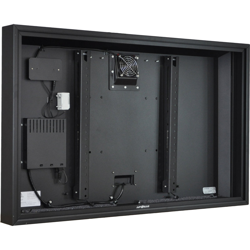 Black Aluminum and Glass Outdoor TV Enclosure for 39"-42" Displays