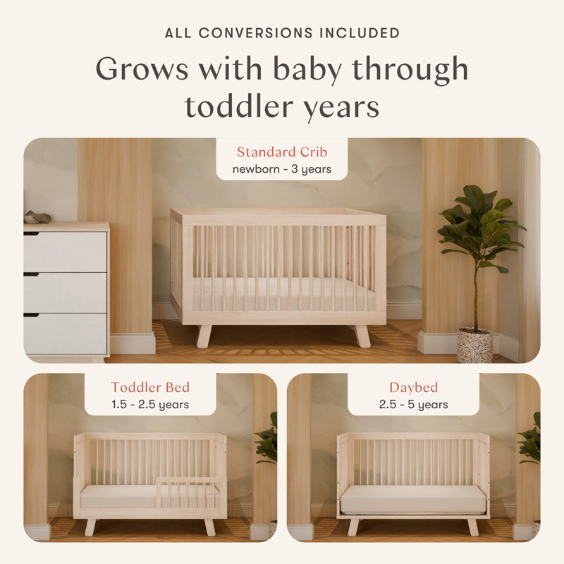 Hudson 3-in-1 Convertible Crib, Washed Natural