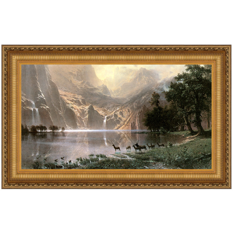Among the Sierra Nevada, 1868' Picture Frame Print on Canvas, 30.75" H x 49.25" W x 1.875" D