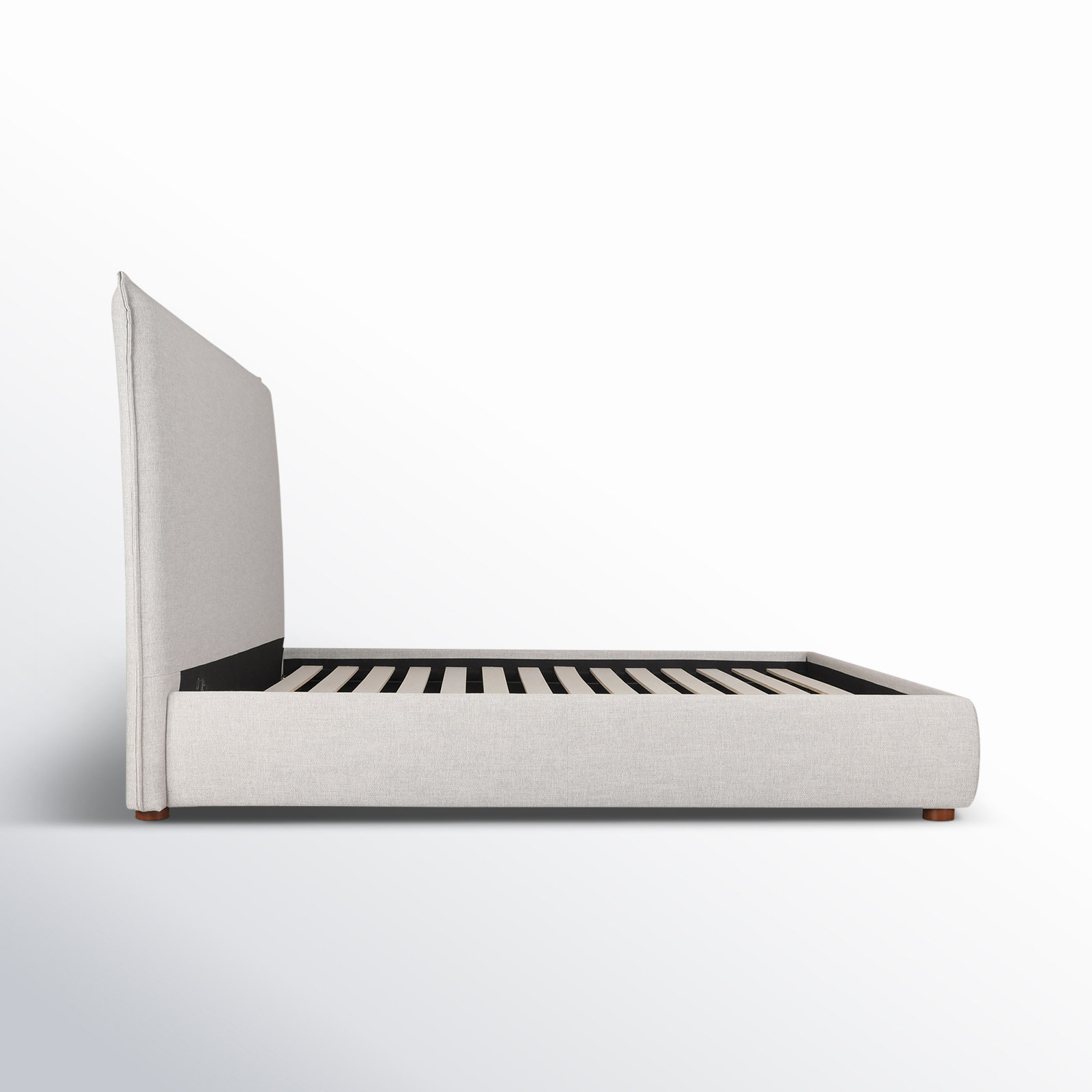 Timothy Upholstered Low Profile Platform Bed, Queen, Light Gray Basketweave, 54