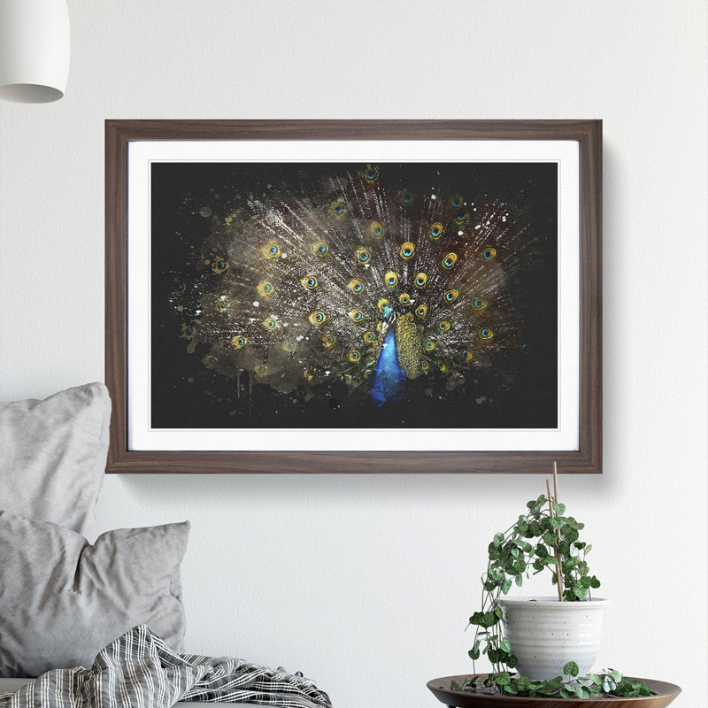 Peacock Vol.1 - Framed Print, 48cm H x 65cm W x 2cm D, Walnut Framed