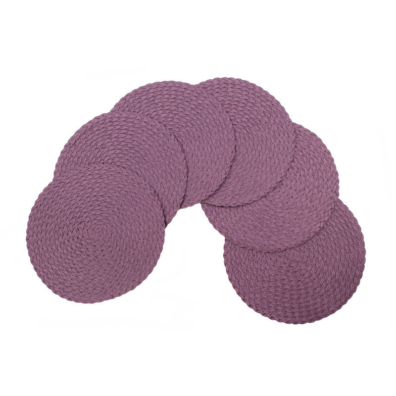 Ensemble de 6 napperons antidérapants Daisy, Mauve